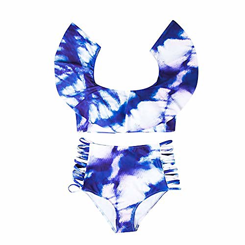 

Women's Bikini 2 Piece Swimsuit High Waist Slim Solid Color Tie Dye Floral Purple Black Swimwear Bathing Suits Sexy Sweet / Beach
