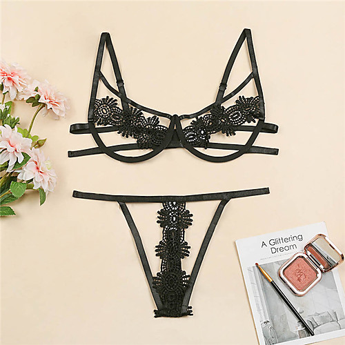 

Women's Hole Erotic Suits Nightwear Solid Colored Black / Red S M L / Strap / Deep V / Strap