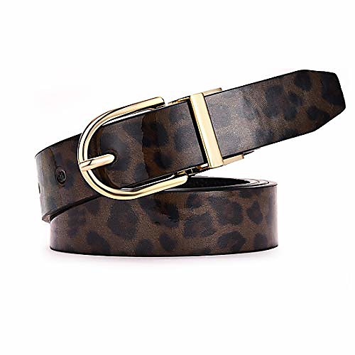 

wyuze leopard print reversible leather belt women fashion waist dresses belt for jeans/pants