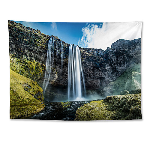 

Wall Tapestry Art Decor Blanket Curtain Hanging Home Bedroom Living Room Grand Polyester Iceland Waterfall Landscape