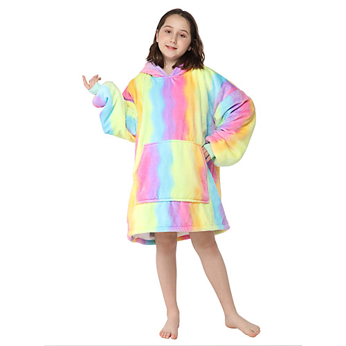 

Kid's Kigurumi Pajamas Unicorn Onesie Pajamas Flannel Fabric Rainbow Cosplay For Boys and Girls Animal Sleepwear Cartoon Festival / Holiday Costumes