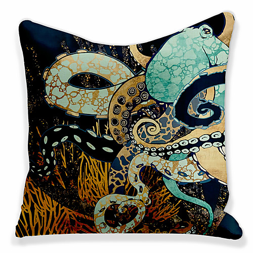 

Double Side 1 Pc Geometric Cushion Cover Print 45x45cm Faux Linen for Sofa Bedroom