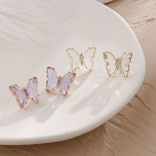 

Women's Stud Earrings Monogram Precious Stylish Simple Earrings Jewelry Purple / White For Gift Date
