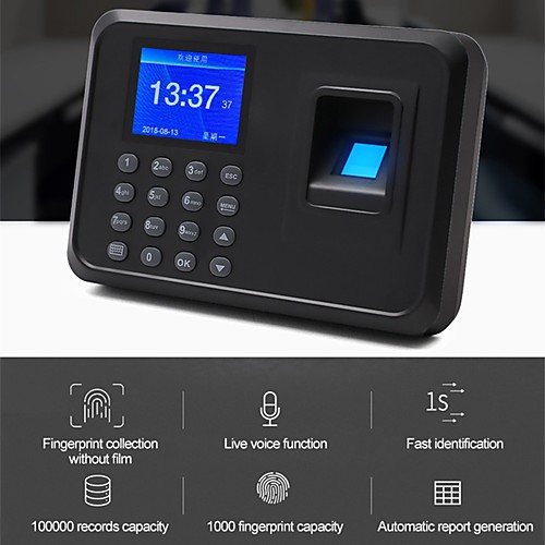 

YK&SCAN F01 attendance system of digital printing multi-language tft display watch recorder employee recognition device machine