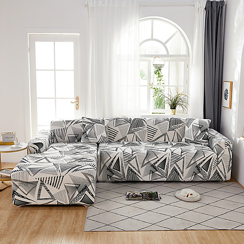 

Print Dustproof Stretch Slipcovers Stretch Sofa Cover Super Soft Fabric Couch Cover Fit For 1 to 4 Cushion Couch And L Shape Sofa (You will Get 1 Throw Pillow Case as free Gift)