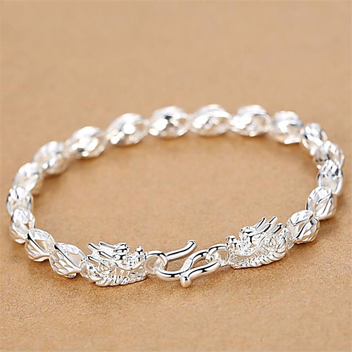 

Men's Chain Bracelet Tennis Bracelet Bracelet Classic Fashion Fashion Trendy Casual / Sporty Korean Cute Copper Bracelet Jewelry Silver For Sport Gift Date Birthday Festival / Silver Plated