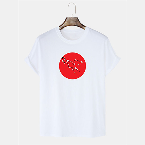 

Men's Unisex T shirt Hot Stamping Floral Graphic Prints Plus Size Print Short Sleeve Daily Tops 100% Cotton Basic Casual White Gray
