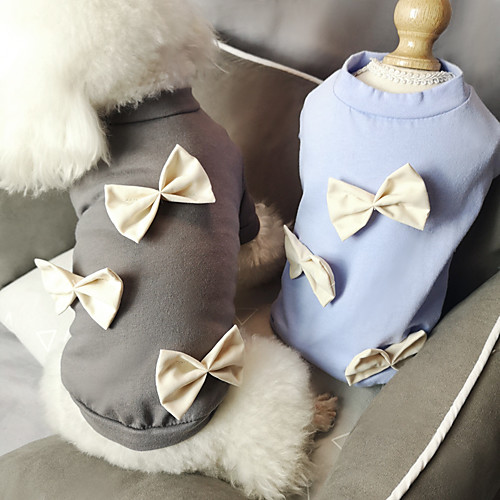 

Dog Cat Shirt / T-Shirt Bowknot Basic Elegant Sweet Dailywear Casual / Daily Dog Clothes Puppy Clothes Dog Outfits Breathable Yellow Blue Costume for Girl and Boy Dog Cotton S M L XL XXL