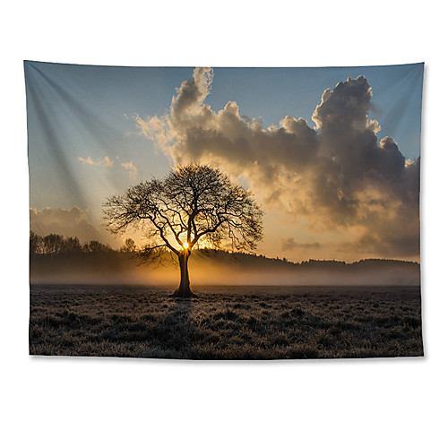 

Wall Tapestry Art Decor Blanket Curtain Hanging Home Bedroom Living Room Decoration Polyester Lonely Tree Sunset Landscape