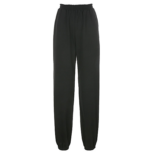 

Women's Vintage Sweatpants Comfort Leisure Sports Going out Jogger Pants Plain Full Length Black