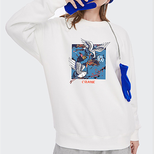 

Women's Hoodie Sweatshirt Letter Print Daily Other Prints Basic Hoodies Sweatshirts Loose Blue Blushing Pink White