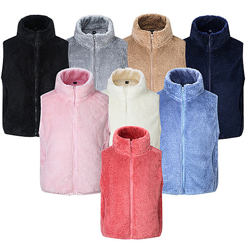 

Women's Hiking Vest / Gilet Fishing Vest Hiking Fleece Jacket Jacket Top Outdoor Thermal Warm Windproof Fleece Lining Quick Dry Autumn / Fall Winter Spring Fleece Terylene Solid Color Fuchsia Pink
