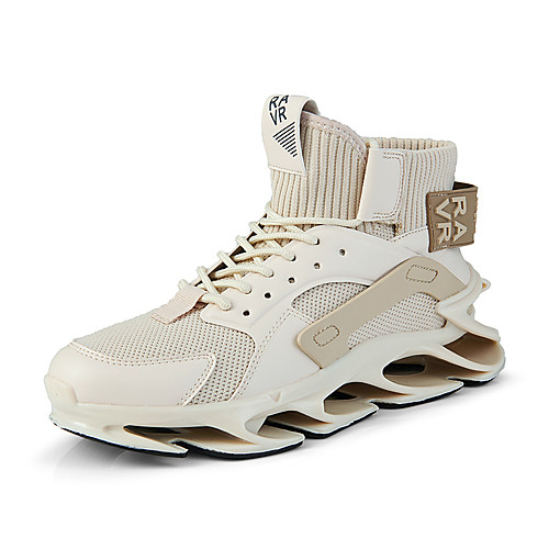 

Men's Trainers Athletic Shoes Sporty Athletic Running Shoes Basketball Shoes Tissage Volant Breathable Non-slipping Shock Absorbing Booties / Ankle Boots White Black Beige Spring Summer