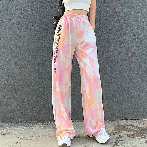 

Women's Streetwear Chino Comfort Casual Daily Pants Pants Tie Dye Full Length Blushing Pink