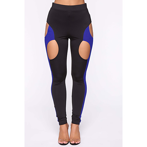 

Women's Stylish Streetwear Comfort Casual Daily Pants Pants Plain Full Length Elastic Waist Blue Orange