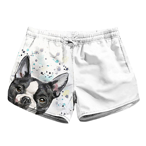 

Women's Stylish Novelty Comfort Leisure Sports Weekend Shorts Pants Graphic Prints Animal Short Sporty Elastic Waist Print White