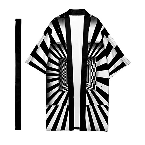 

Shirt Men's Optical Illusion 3D Print 3D Print Casual Long Sleeve Tops Casual Fashion Breathable Comfortable Black