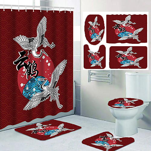 

Bathroom Shower Curtains & Hooks Casual Polyester Waterproof