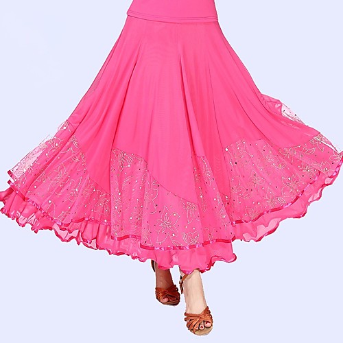 

Ballroom Dance Dance Costumes Skirts Petal Paillette Women's Training Performance High Tulle Terylene