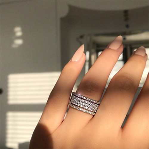 

Band Ring Classic Silver Alloy Elegant Classic 1pc 6 7 8 9 10