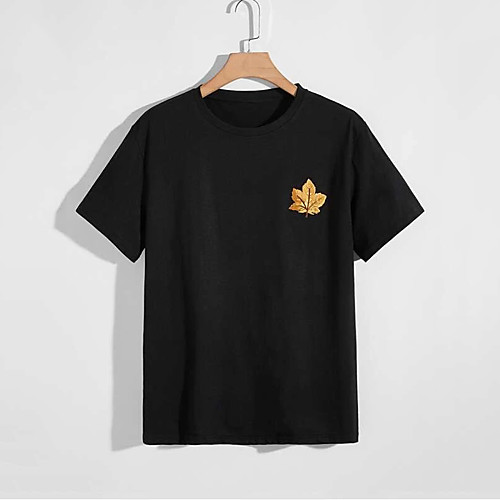 

Men's Unisex T shirt Shirt Hot Stamping Plants Plus Size Print Short Sleeve Casual Tops 100% Cotton Basic Casual Fashion Round Neck Black / Summer