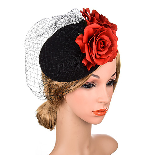 

Elegant Pearl Fabric Fascinators with Floral / Hollow-out 1 PC Special Occasion / Party / Evening Headpiece