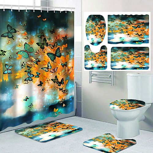 

Bathroom Shower Curtains & Hooks Casual Polyester Waterproof