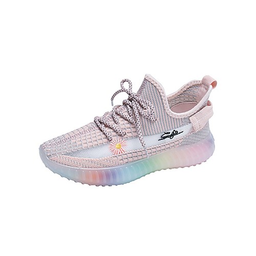 

Women's Trainers Athletic Shoes Fantasy Shoes Flyknit Shoes Flat Heel Round Toe Booties Ankle Boots Tissage Volant Lace-up Solid Colored Pink Black Green