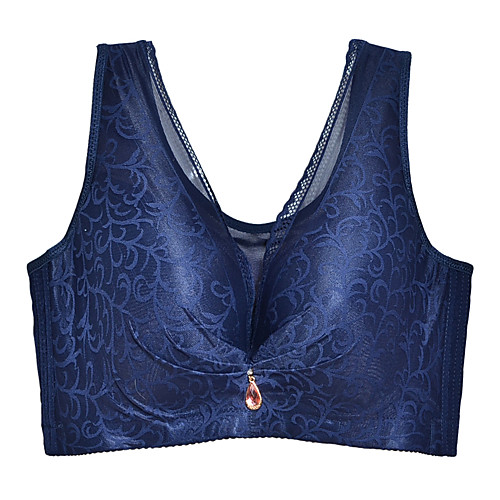 

Women's Plus Size Bra Lace Bras Full Coverage Lace Textured Sexy Blue