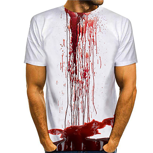 

Men's T shirt 3D Print Graphic Graphic Prints 3D Print Short Sleeve Daily Tops Basic Casual White