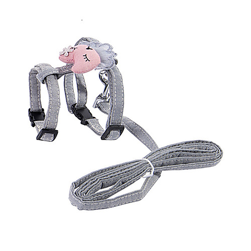 

Dog Cat Harness Training Leash Harness Leash Set Adjustable Breathable Escape Proof Outdoor Walking Rabbit / Bunny Nylon Small Dog Pink Green Gray
