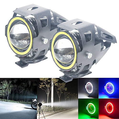 

1PC Angel Eyes Spotlights 12V-80V U7 Led for Universal Motor car Light DRL Headlamp Motorbike Auxiliary Lamp Driving Switch Strobe