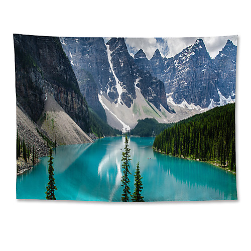 

Wall Tapestry Art Decor Blanket Curtain Hanging Home Bedroom Living Room Grand Polyester Moraine Lake Snow Mountain