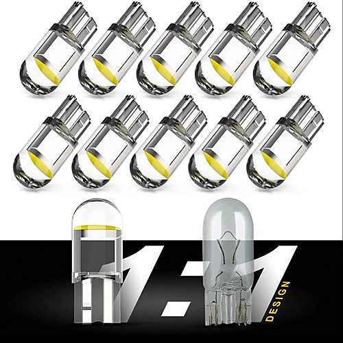 

OTOLAMPARA Super Bright W5W Side Marker Light 194 T10 LED Glass Housing COB Car bulb 6000K White Green Blue Red Wedge License Plate Lamp Dome Light 10pcs