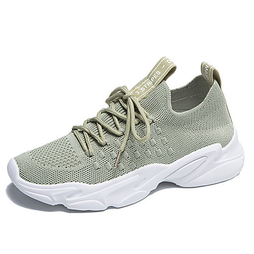 

Women's Trainers Athletic Shoes Flyknit Shoes Flat Heel Round Toe Classic Daily Running Shoes Tissage Volant Solid Colored Summer Yellow Black Green