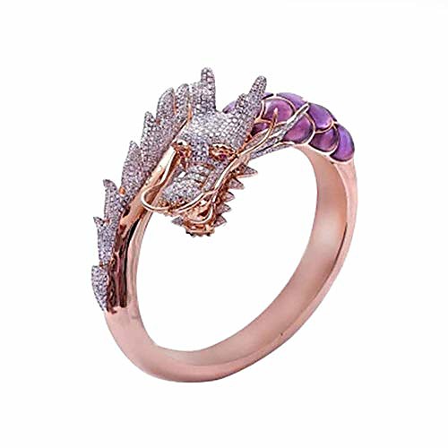 

dragon ring devil tail arrows enamel crystal rings gothic dragon engagement anniversary party statement rings simple fashion creative jewelry for women men gift plated rose gold