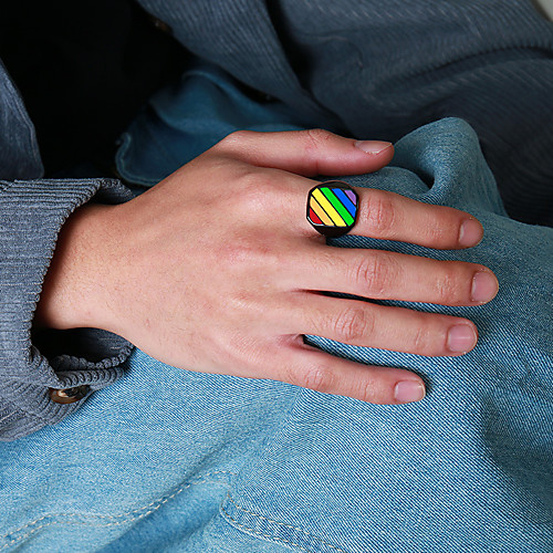 

Ring Rainbow Titanium Steel Stylish Punk European 1pc 7 8 9 10 11