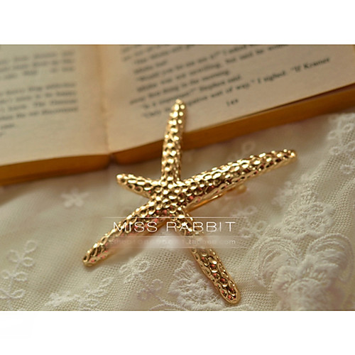 

european and american foreign trade jewelry high-end custom retro gold starfish hairpin spring clip hair accessories cf122