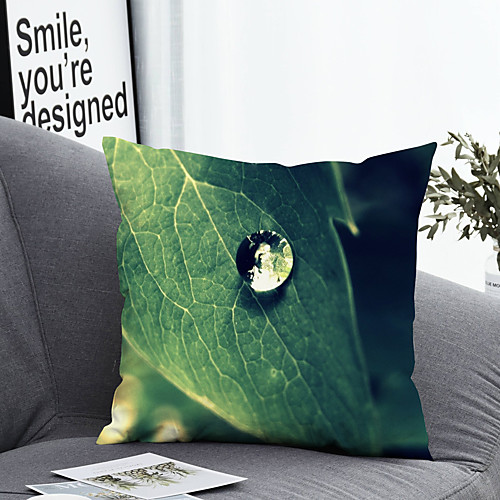 

1 pcs Polyester Pillow Cover Pillow Cover & Insert, Leaf Simple Classic Square Zipper Polyester Traditional Classic