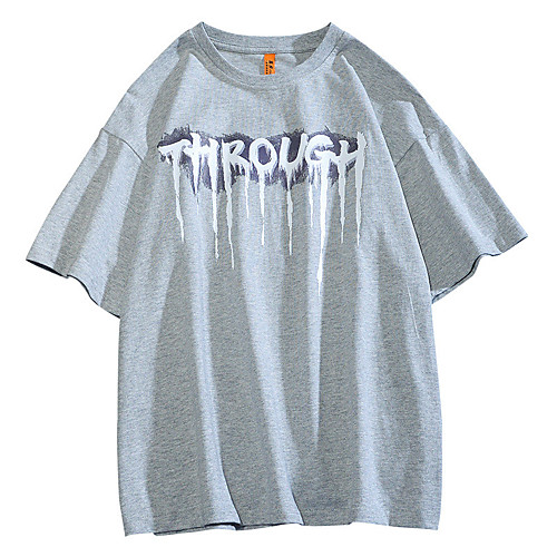

Men's Unisex T shirt Hot Stamping Graphic Prints Letter Plus Size Print Short Sleeve Casual Tops 100% Cotton Basic Casual Fashion Black Blue Gray