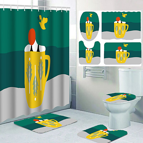 

Bathroom Shower Curtains & Hooks Casual Polyester Waterproof