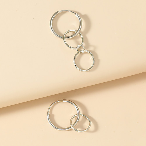 

Earrings Circle Punk Cool Earrings Jewelry Silver For Street