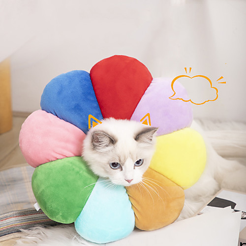

Dog Cat Pet Cone Pet Recovery Collar Elizabeth circle Adjustable Stress Relieving Safety Anti-Bite Lick Wound Healing After Surgery Protective Outdoor Walking Flower Sunflower Cotton Small Dog