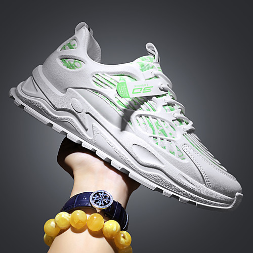 

Men's Trainers Athletic Shoes Sporty Casual Daily Outdoor Running Shoes Walking Shoes Mesh PU Breathable Non-slipping Wear Proof Black and White Blue Green Spring Summer