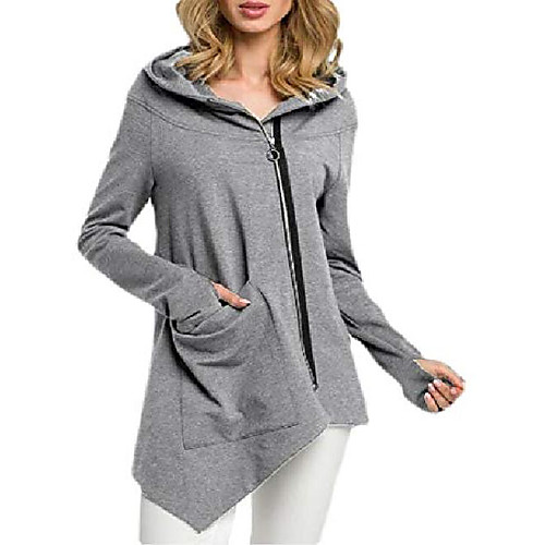 

hower women's casual oblique zipper hoodie sweatshirt long sleeve jacket 3 l