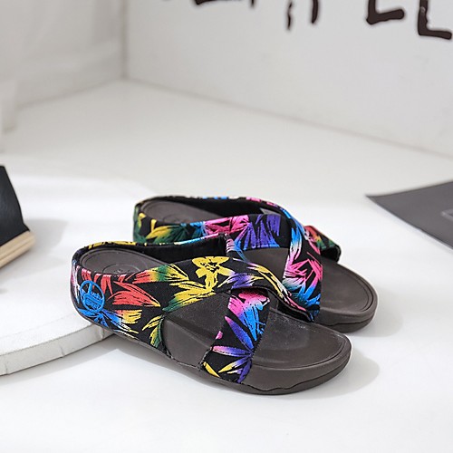 

Women's Sandals Boho Bohemia Beach Wedge Heel Open Toe PU Camouflage Dark Gray Black Brown