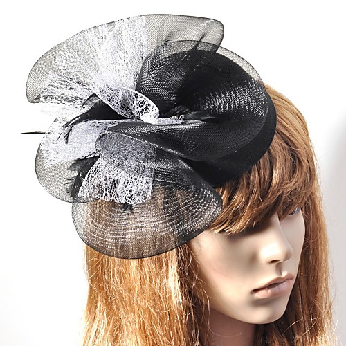 

Retro Hyperbole Tulle Fascinators with Feather / Lace 1 Piece Special Occasion / Party / Evening Headpiece