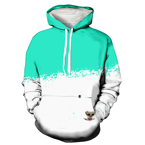 

Men's Pullover Hoodie Sweatshirt Graphic Prints Animal Print Hooded Daily Sports 3D Print 3D Print Casual Hoodies Sweatshirts Long Sleeve White