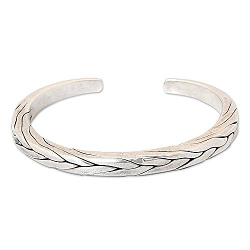 

Silver Men's Braided Cuff Bracelet 'Hill Tribe Braid'