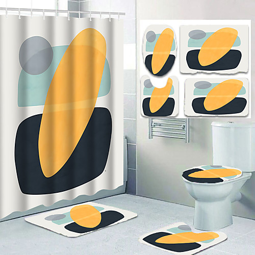 

Bathroom Shower Curtains & Hooks Casual Polyester Waterproof